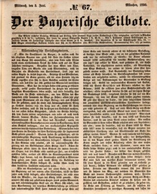 Baierscher Eilbote (Münchener Bote für Stadt und Land) Mittwoch 5. Juni 1850