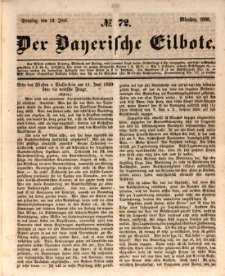 Baierscher Eilbote (Münchener Bote für Stadt und Land) Sonntag 16. Juni 1850