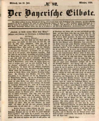 Baierscher Eilbote (Münchener Bote für Stadt und Land) Mittwoch 10. Juli 1850