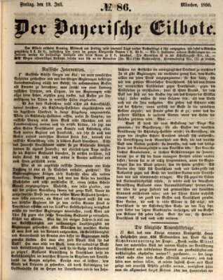 Baierscher Eilbote (Münchener Bote für Stadt und Land) Freitag 19. Juli 1850