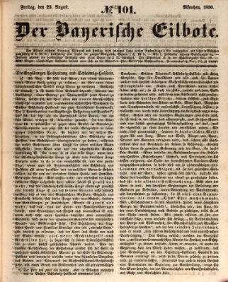 Baierscher Eilbote (Münchener Bote für Stadt und Land) Freitag 23. August 1850