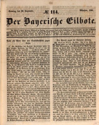 Baierscher Eilbote (Münchener Bote für Stadt und Land) Sonntag 22. September 1850