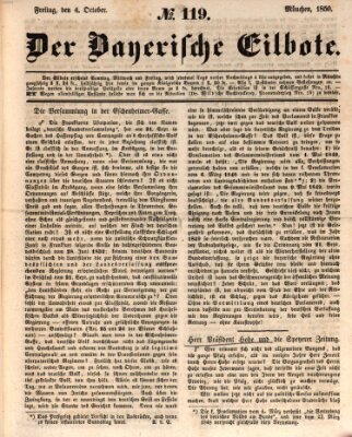 Baierscher Eilbote (Münchener Bote für Stadt und Land) Freitag 4. Oktober 1850