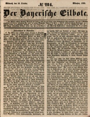 Baierscher Eilbote (Münchener Bote für Stadt und Land) Mittwoch 16. Oktober 1850