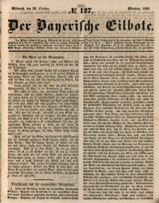 Baierscher Eilbote (Münchener Bote für Stadt und Land) Mittwoch 23. Oktober 1850