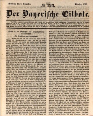 Baierscher Eilbote (Münchener Bote für Stadt und Land) Mittwoch 6. November 1850