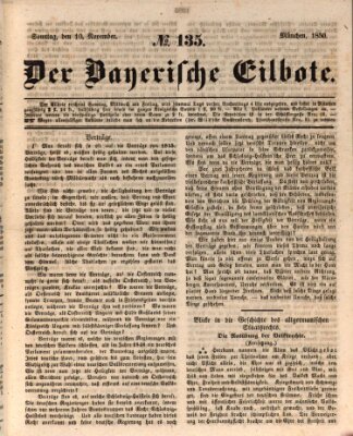 Baierscher Eilbote (Münchener Bote für Stadt und Land) Sonntag 10. November 1850