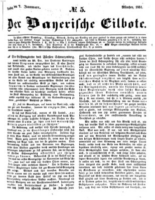 Baierscher Eilbote (Münchener Bote für Stadt und Land) Dienstag 7. Januar 1851