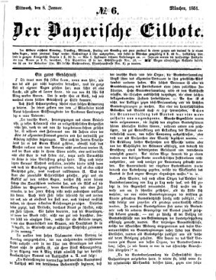 Baierscher Eilbote (Münchener Bote für Stadt und Land) Mittwoch 8. Januar 1851