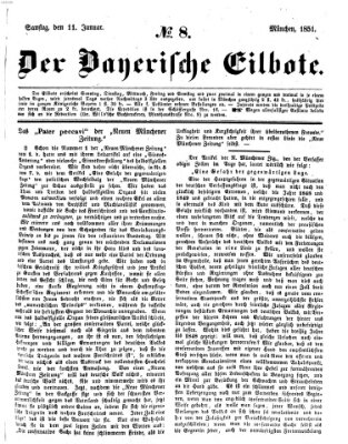 Baierscher Eilbote (Münchener Bote für Stadt und Land) Samstag 11. Januar 1851