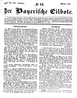 Baierscher Eilbote (Münchener Bote für Stadt und Land) Mittwoch 15. Januar 1851