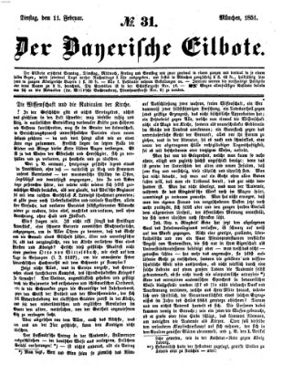 Baierscher Eilbote (Münchener Bote für Stadt und Land) Dienstag 11. Februar 1851