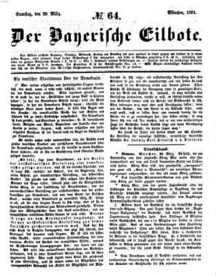 Baierscher Eilbote (Münchener Bote für Stadt und Land) Samstag 29. März 1851