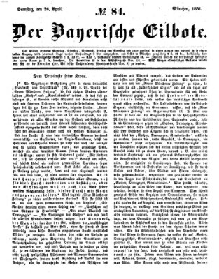 Baierscher Eilbote (Münchener Bote für Stadt und Land) Samstag 26. April 1851