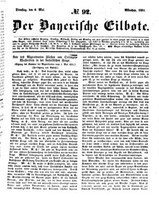 Baierscher Eilbote (Münchener Bote für Stadt und Land) Dienstag 6. Mai 1851