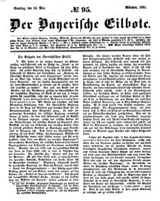 Baierscher Eilbote (Münchener Bote für Stadt und Land) Samstag 10. Mai 1851