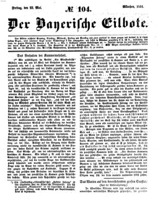 Baierscher Eilbote (Münchener Bote für Stadt und Land) Freitag 23. Mai 1851