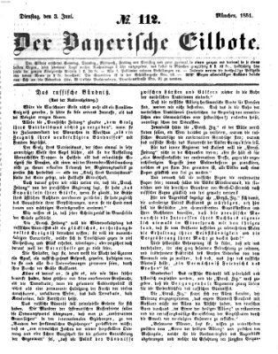 Baierscher Eilbote (Münchener Bote für Stadt und Land) Dienstag 3. Juni 1851