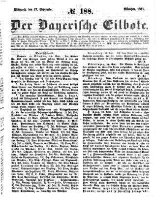 Baierscher Eilbote (Münchener Bote für Stadt und Land) Mittwoch 17. September 1851