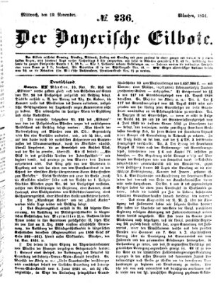 Baierscher Eilbote (Münchener Bote für Stadt und Land) Mittwoch 19. November 1851