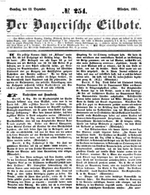 Baierscher Eilbote (Münchener Bote für Stadt und Land) Samstag 13. Dezember 1851