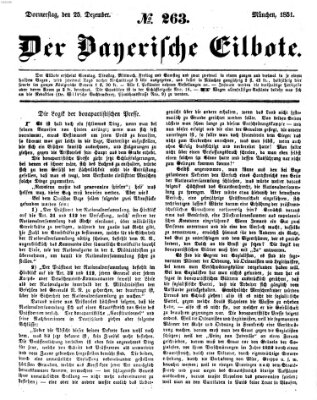 Baierscher Eilbote (Münchener Bote für Stadt und Land) Donnerstag 25. Dezember 1851