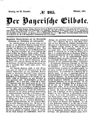 Baierscher Eilbote (Münchener Bote für Stadt und Land) Sonntag 28. Dezember 1851