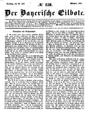 Baierscher Eilbote (Münchener Bote für Stadt und Land) Dienstag 29. Juli 1851