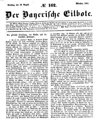 Baierscher Eilbote (Münchener Bote für Stadt und Land) Dienstag 12. August 1851