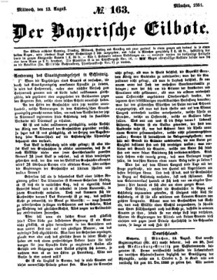 Baierscher Eilbote (Münchener Bote für Stadt und Land) Mittwoch 13. August 1851