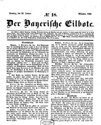 Baierscher Eilbote (Münchener Bote für Stadt und Land) Sonntag 25. Januar 1852