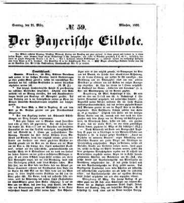 Baierscher Eilbote (Münchener Bote für Stadt und Land) Sonntag 21. März 1852