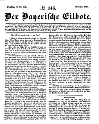 Baierscher Eilbote (Münchener Bote für Stadt und Land) Dienstag 20. Juli 1852