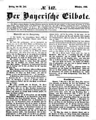 Baierscher Eilbote (Münchener Bote für Stadt und Land) Freitag 23. Juli 1852