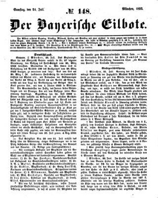 Baierscher Eilbote (Münchener Bote für Stadt und Land) Samstag 24. Juli 1852