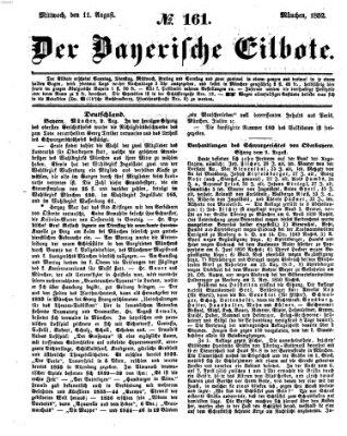 Baierscher Eilbote (Münchener Bote für Stadt und Land) Mittwoch 11. August 1852