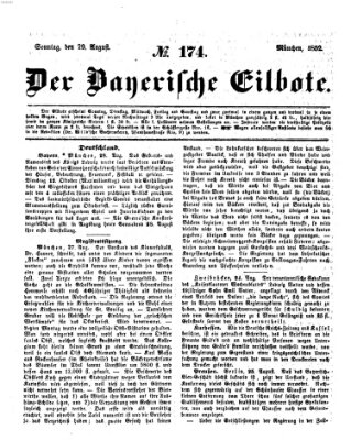 Baierscher Eilbote (Münchener Bote für Stadt und Land) Sonntag 29. August 1852