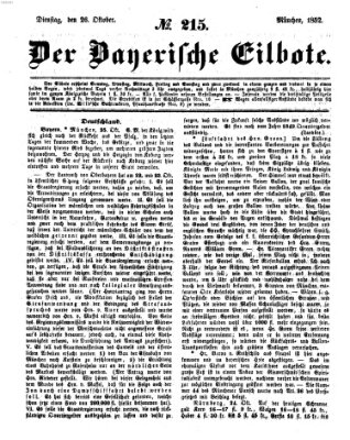 Baierscher Eilbote (Münchener Bote für Stadt und Land) Dienstag 26. Oktober 1852