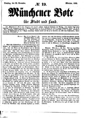 Münchener Bote für Stadt und Land Dienstag 23. November 1852