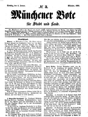 Münchener Bote für Stadt und Land Dienstag 4. Januar 1853