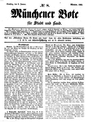 Münchener Bote für Stadt und Land Samstag 8. Januar 1853