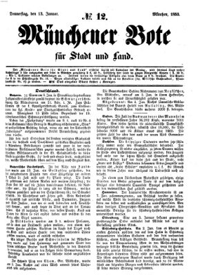 Münchener Bote für Stadt und Land Donnerstag 13. Januar 1853