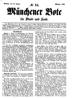 Münchener Bote für Stadt und Land Sonntag 16. Januar 1853