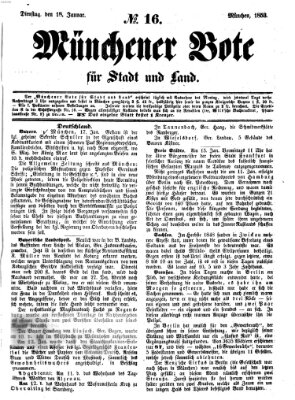 Münchener Bote für Stadt und Land Dienstag 18. Januar 1853