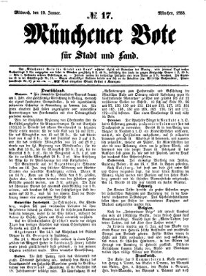 Münchener Bote für Stadt und Land Mittwoch 19. Januar 1853