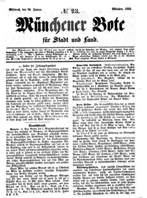 Münchener Bote für Stadt und Land Mittwoch 26. Januar 1853