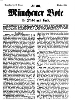 Münchener Bote für Stadt und Land Donnerstag 10. Februar 1853