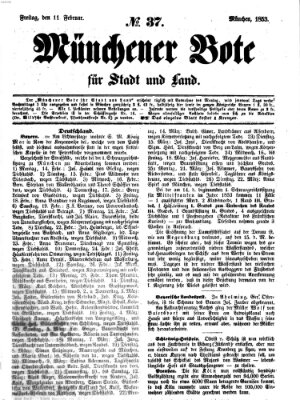 Münchener Bote für Stadt und Land Freitag 11. Februar 1853