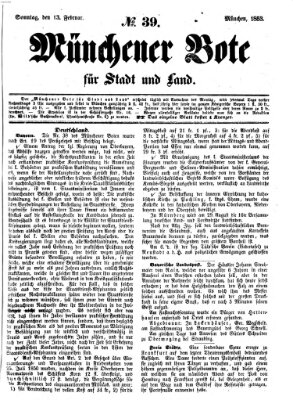 Münchener Bote für Stadt und Land Sonntag 13. Februar 1853