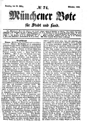 Münchener Bote für Stadt und Land Samstag 26. März 1853